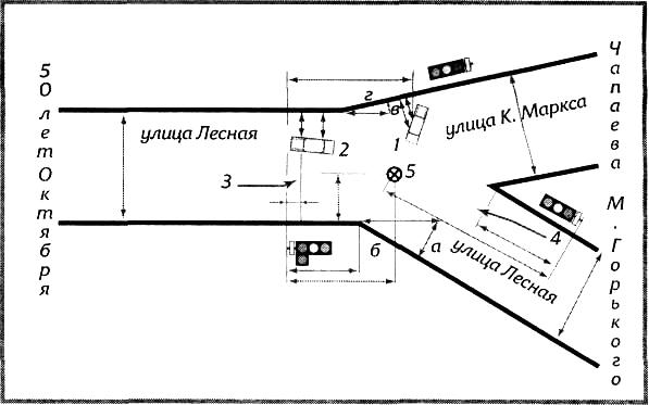 Карта с указанием аварий