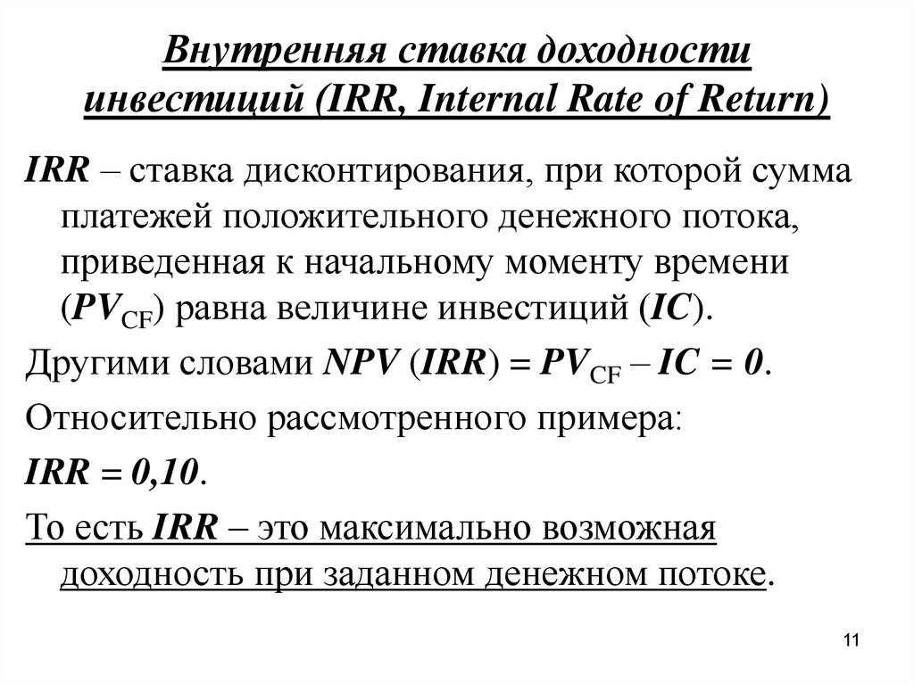 Ставка доходности проекта