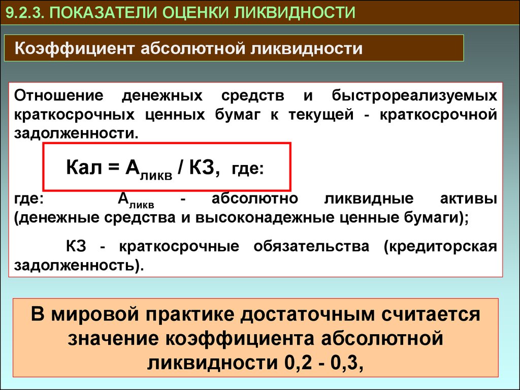 Показатель краткосрочной ликвидности. Коэффициенты ликвидности. Коэффициент абсолютной ликвидности в чем измеряется. Коэффициент абсолютной ликвидности норматив. Коэффициент мгновенной ликвидности формула.