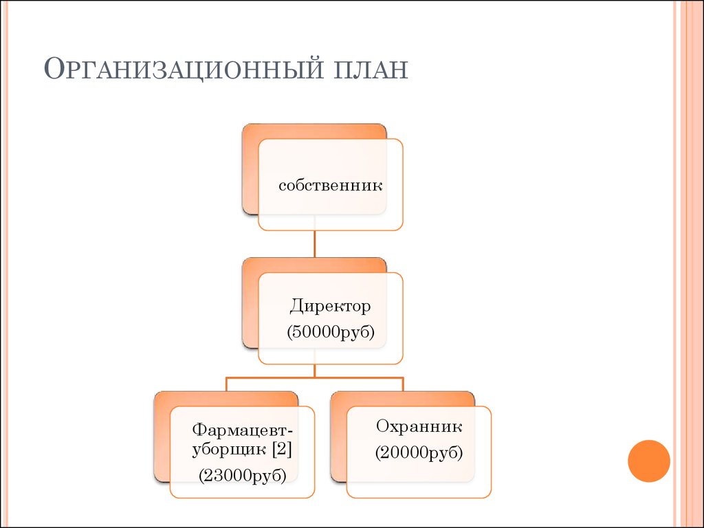 Организационный план предприятия бизнес план