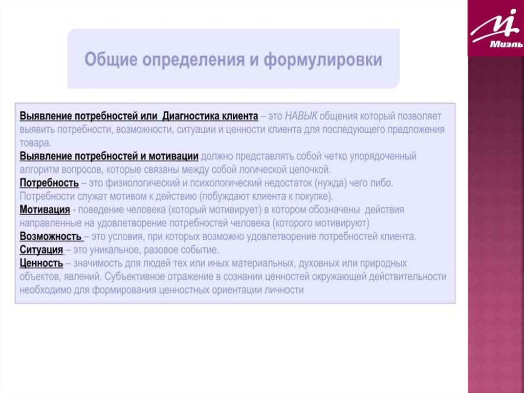 Потребности заказчика. Выявление задач выявления потребностей. Алгоритм выявления потребностей клиента. Формулировка вопросов для выявления потребности. Выявления запроса и потребности клиента.