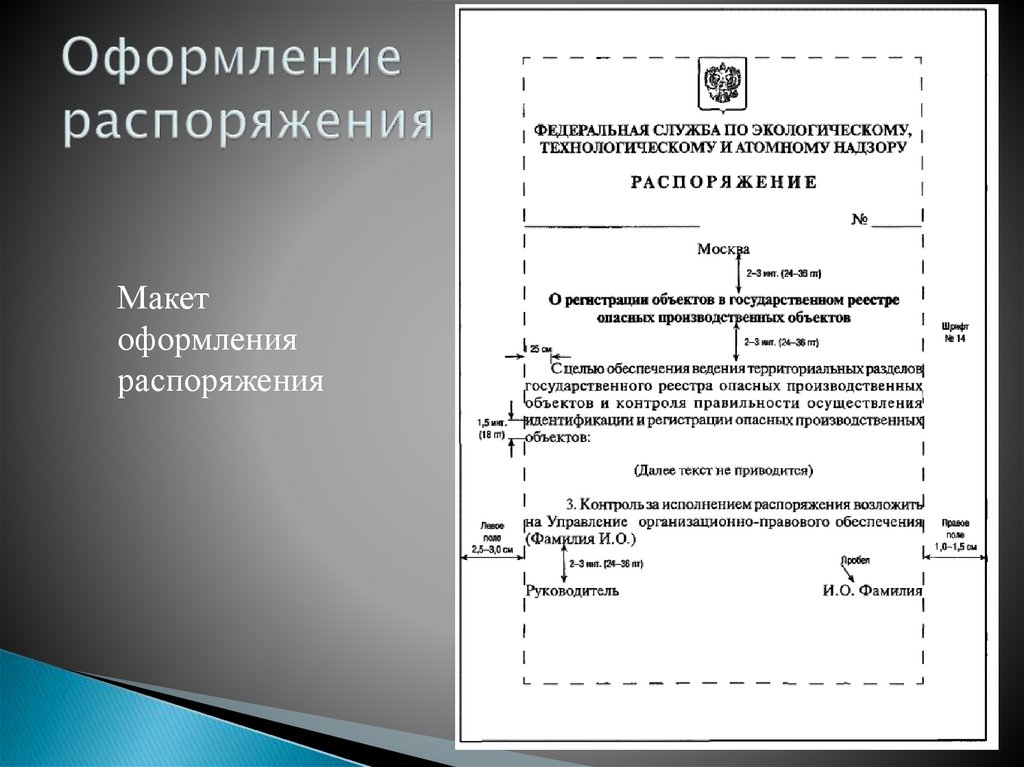 Что такое проект распоряжения