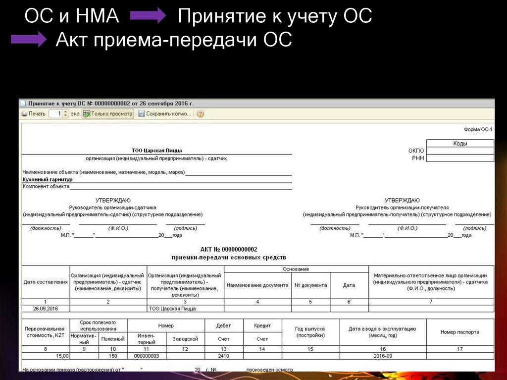 Образец акт ввода в эксплуатацию нма образец