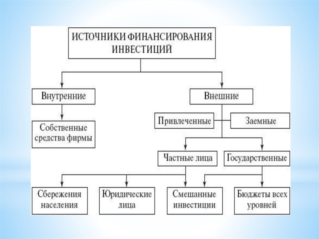 К внутренним источникам финансирования проекта относятся