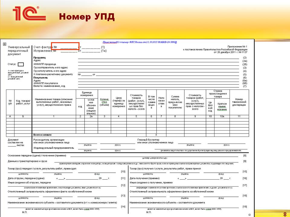 Накладная счет фактура образец