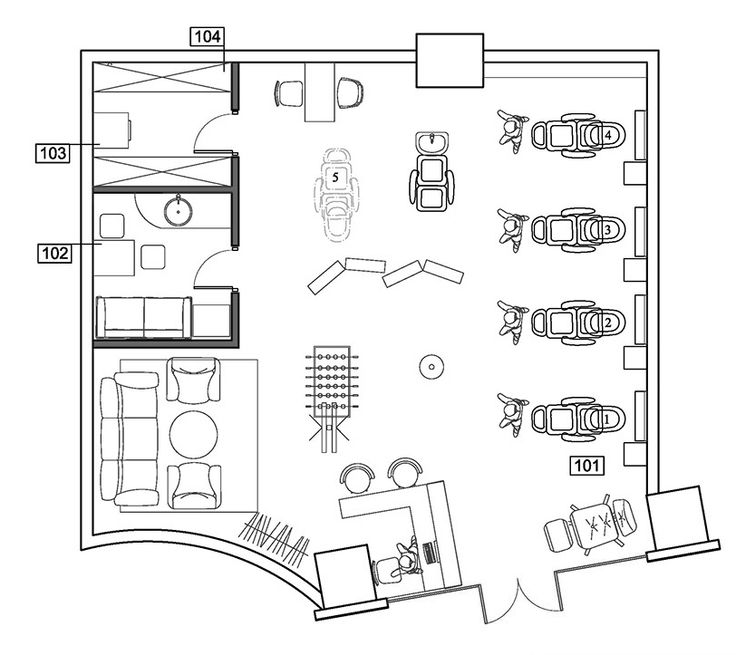 План помещения салона красоты