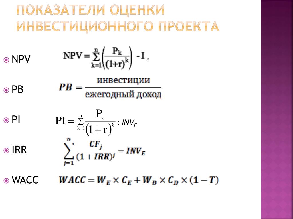 Wacc инвестиционного проекта