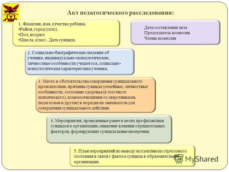 Образец акт педагогического расследования в школе образец