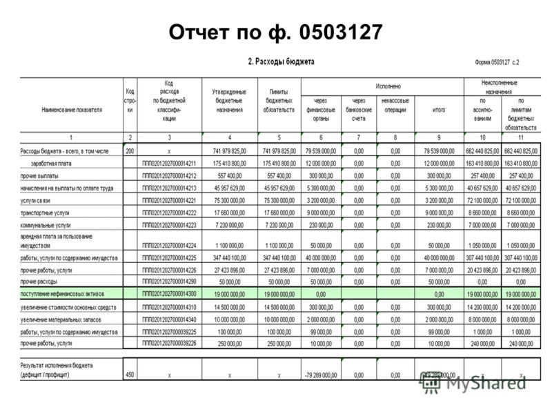 Образец заполнения формы 0503125 в 2022 году