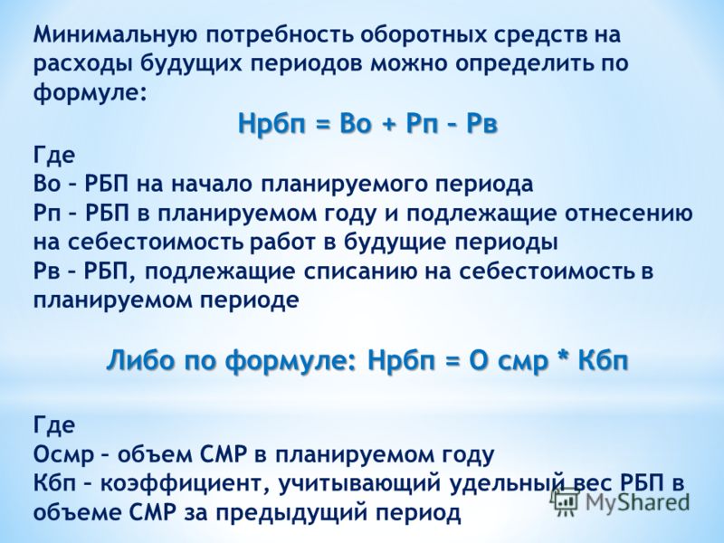 Увеличение потребности в оборотных средствах