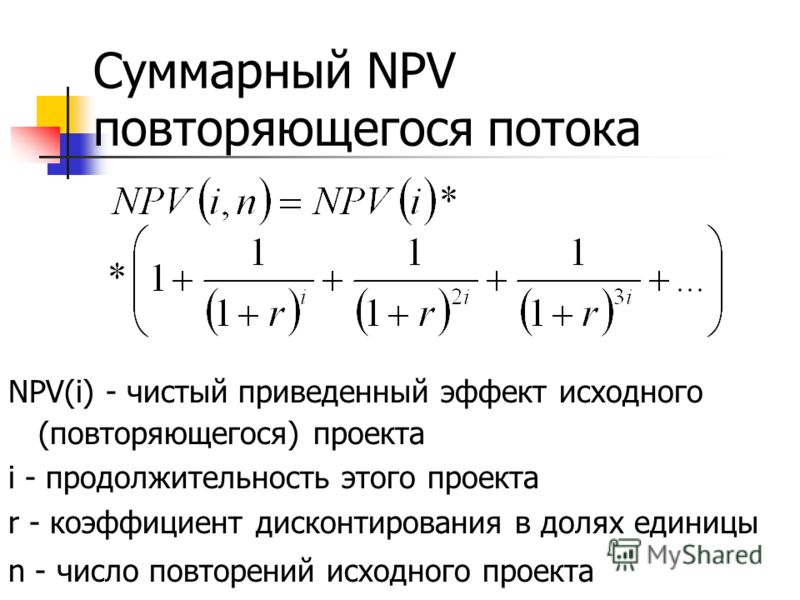 Как считается npv проекта