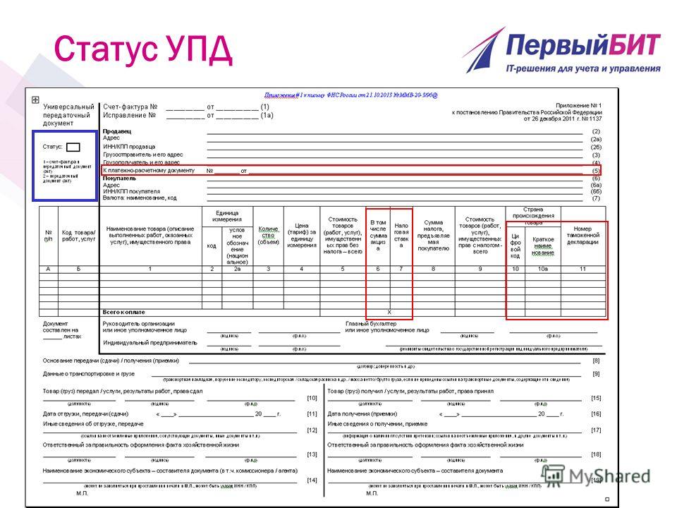 Упд образец. УПД со статусом 1 для ИП. УПД 1 И УПД 2. УПД форма 2021. УПД статус 2.