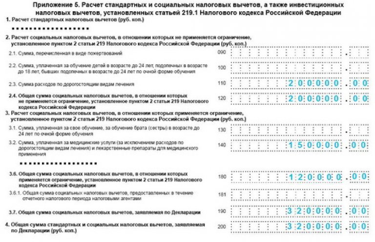 Образец декларации по лечению зубов