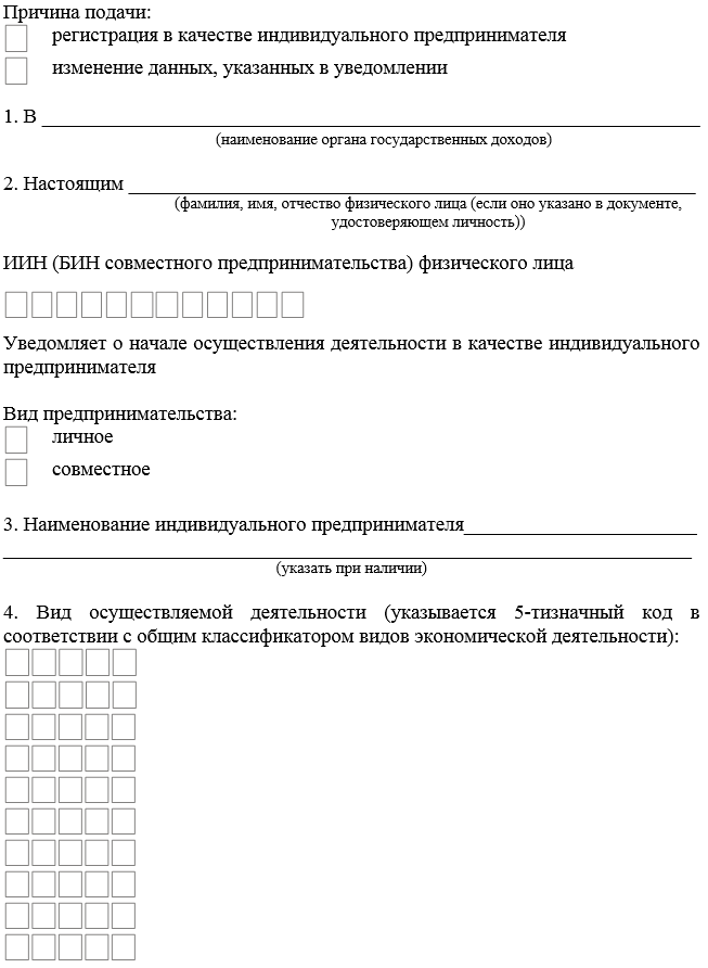 Свидетельство о регистрации индивидуального предпринимателя образец