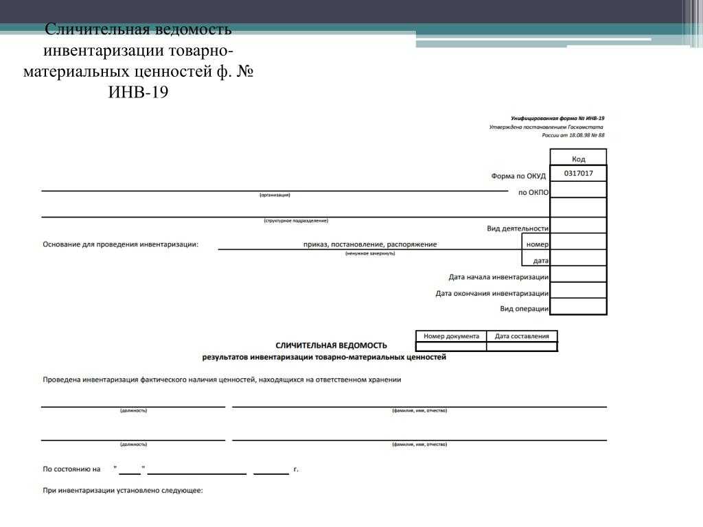 Образец акта инвентаризации материальных ценностей образец