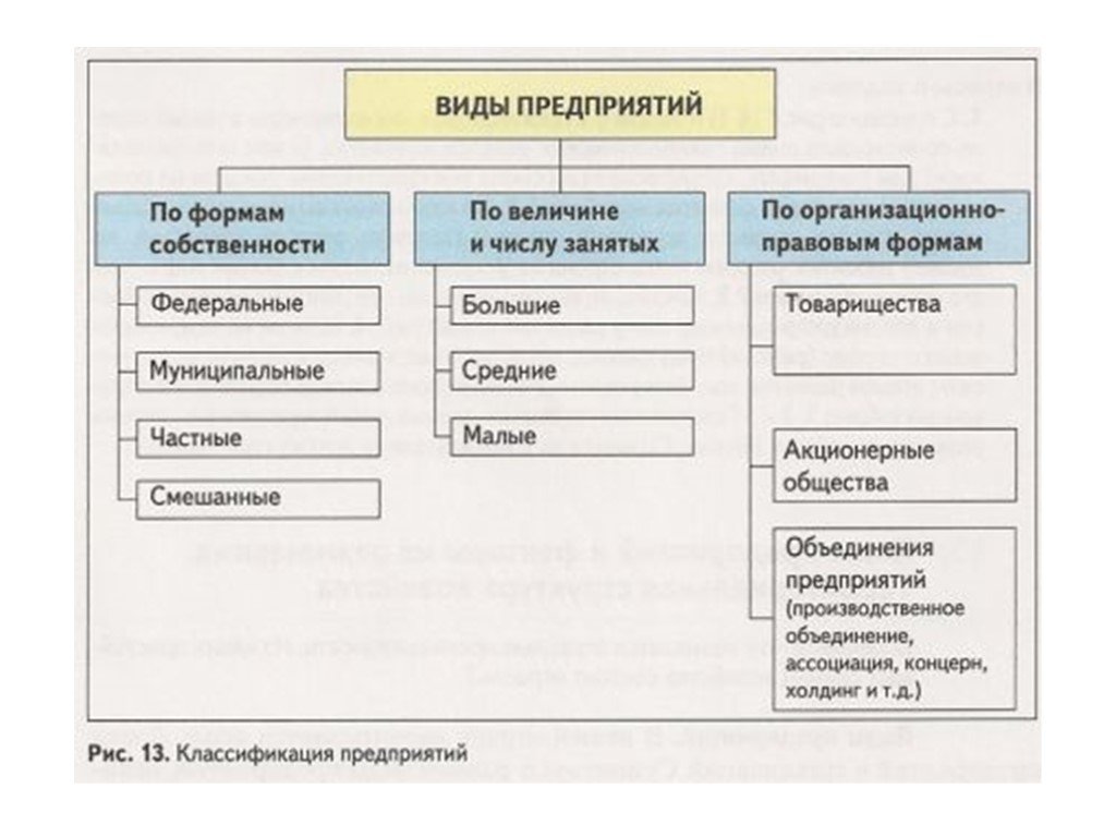 Предприятия виды ответ. Виды предприятий. Виды и формы предприятий. Схема предприятий по формам собственности. Виды фирм. Формы организации..