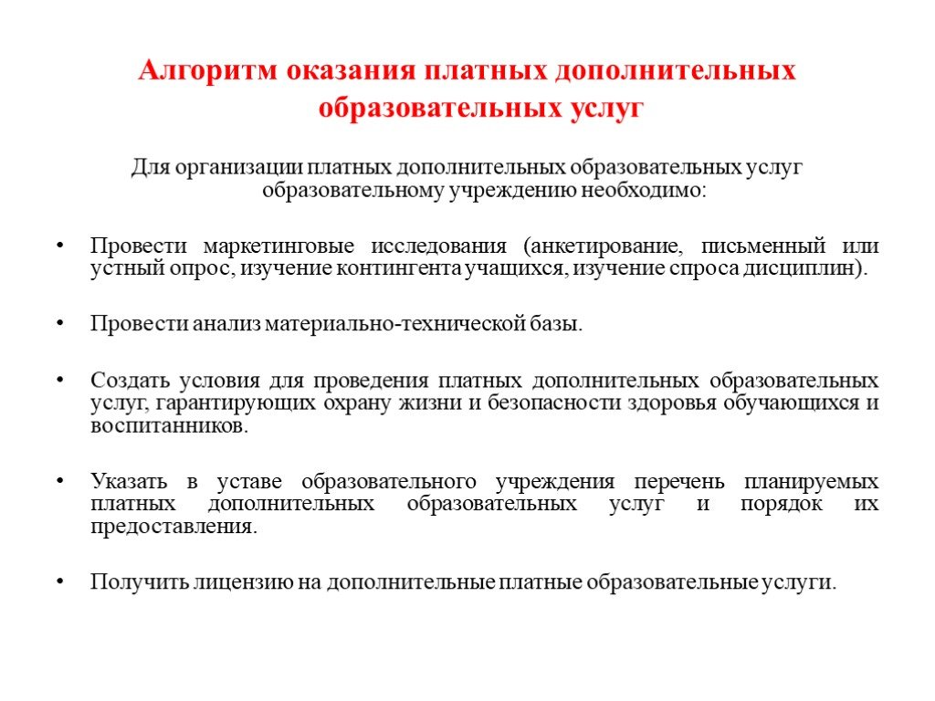 Бизнес план по оказанию платных дополнительных образовательных услуг