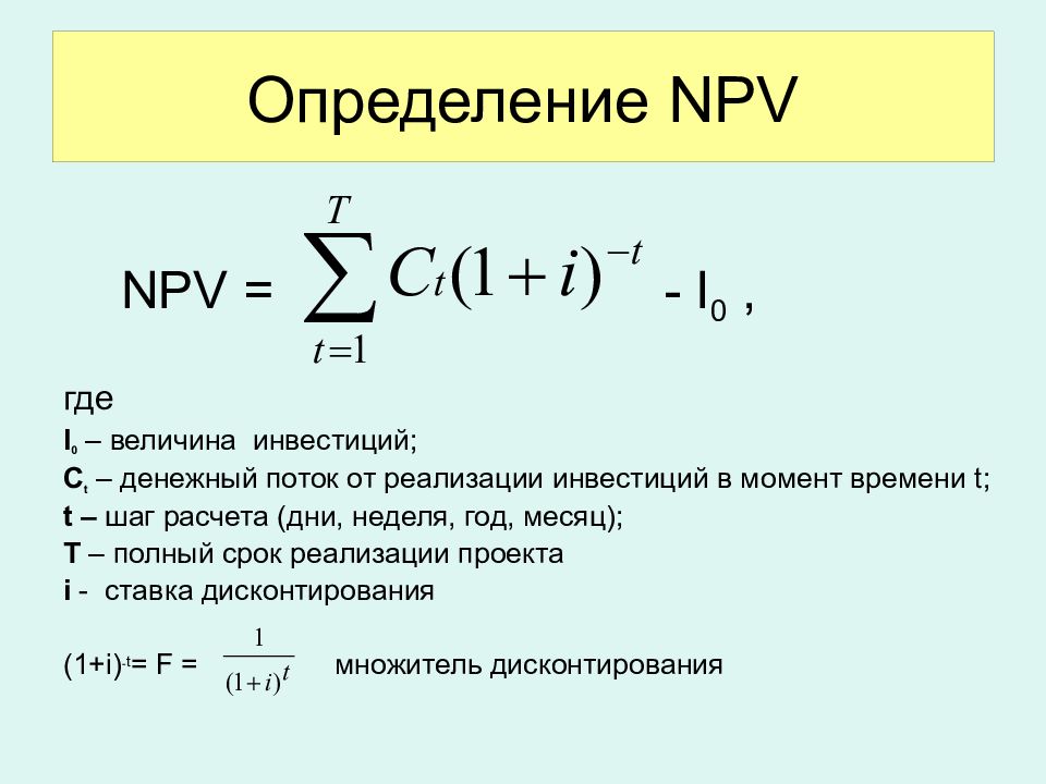 Найти npv проекта