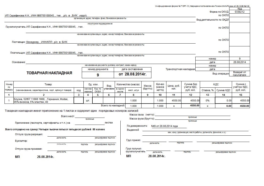 Что такое накладная. Товарная накладная образец заполнения. ТТН форма торг-12. Форма накладной торг 12 Формат Word. Товарная накладная для ИП 2022.