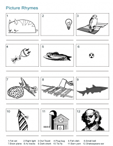 08 Picture Rhymes Worksheet