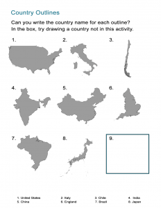 37 Country Outlines