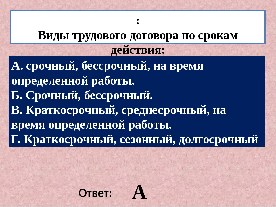 Виды трудовых договоров картинки