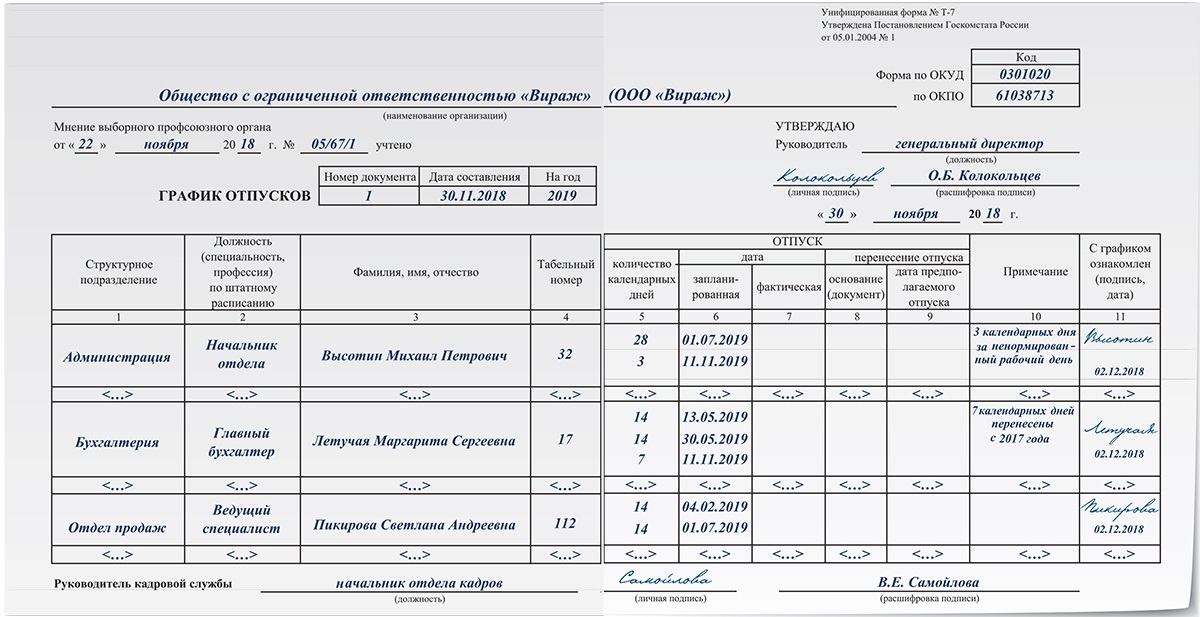 Форма т6а образец заполнения