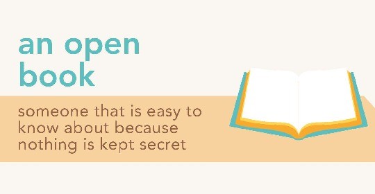 Idioms about books - an open book