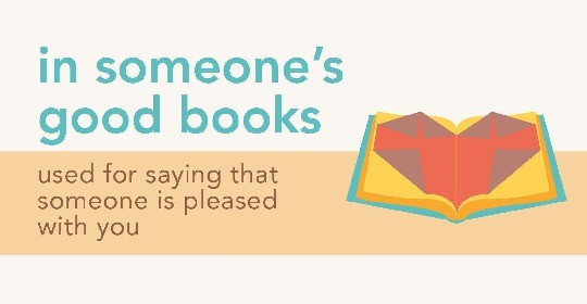 Idioms about books - in someones good books