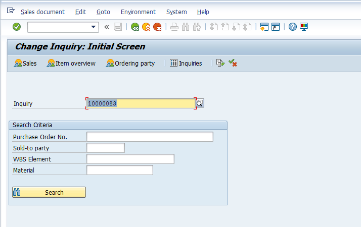 Sales Document Flow – Sales Inquiry > Viewing SAP Document Flow