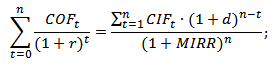 Модифицированная внутренняя норма доходности. Аналитическая формула расчета