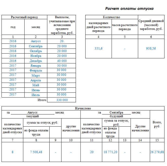 Образец заполнения т61