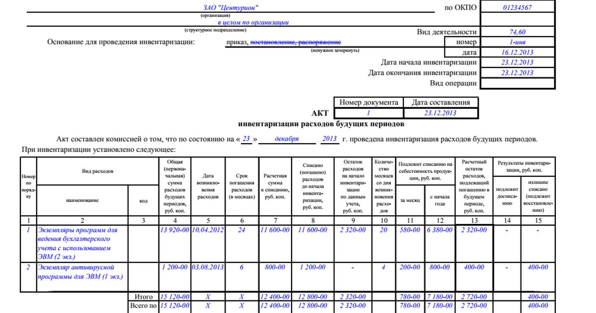 Акт инвентаризации расходов. Форма инв-11 пример заполнения. Акт инвентаризации расходов будущих периодов. Акт инвентаризации расходов будущих периодов (инв-11) в 1с. Форма акта инвентаризации резерва отпусков.