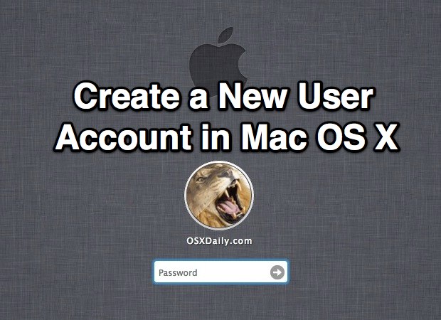 Create a new user account in Mac OS X