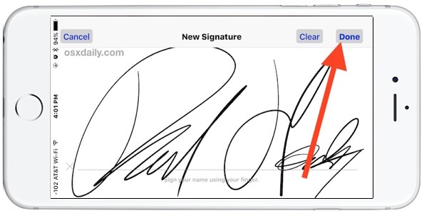 Digitally sign a document on iPhone and iPad