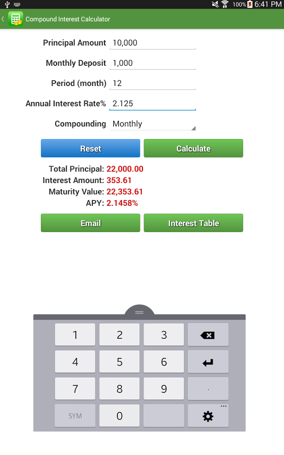 Compound interest calculator. Приложение финансовый калькулятор. Калькулятор фьючерсов. Приложение Finance Calc Demo.