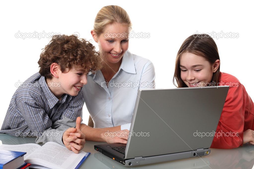 depositphotos 32701005 stock photo woman with kids at the