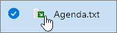 File name and icon with green arrow overlaid.