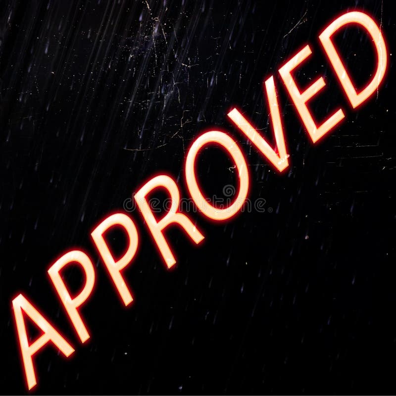 Approved neon retro design stock images