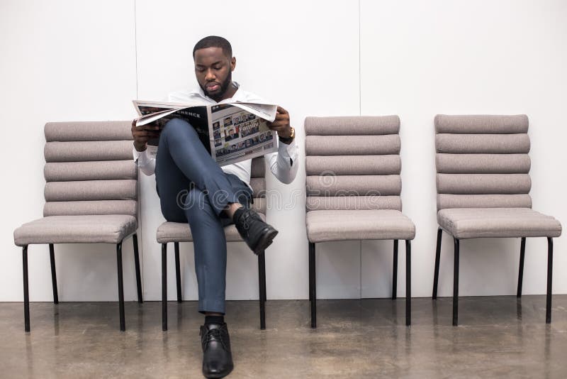 Man Waiting for Interview Job Application Concept royalty free stock images