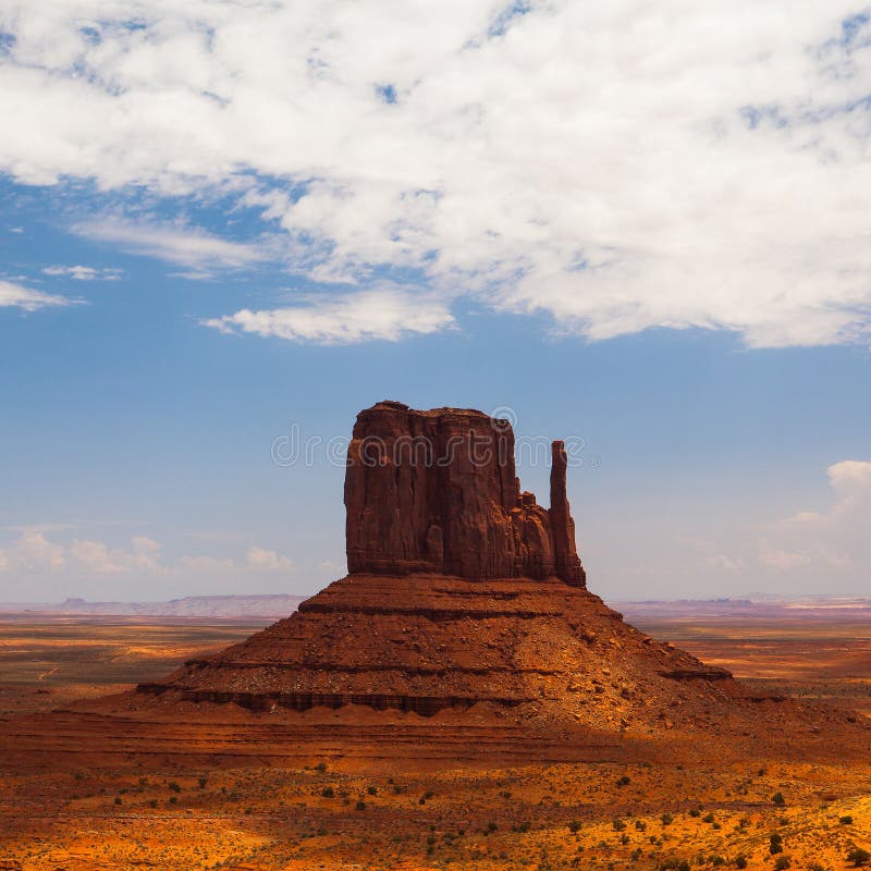Famous Monument Valley in USA. Peaks of rock formations in the Navajo Park of Monument Valley in Utah stock images