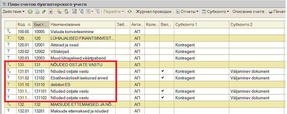 План счетов казахстанского бухгалтерского учета