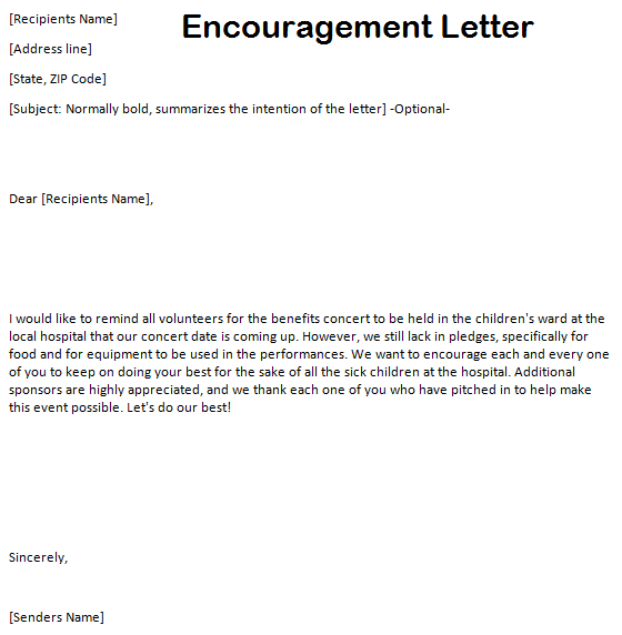 Encouragement Letter 10