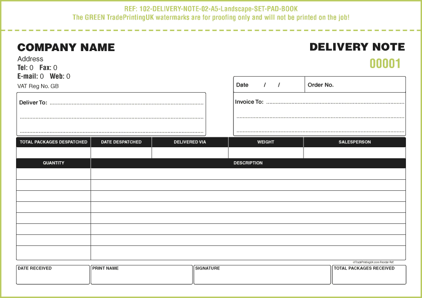 dedelivery note template 10