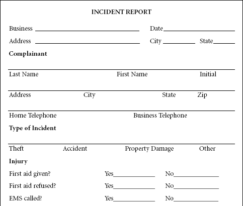 inceident report template 6565