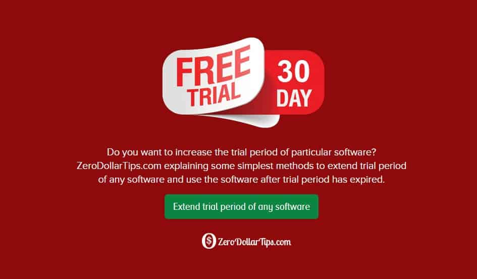 how to extend trial period of any software