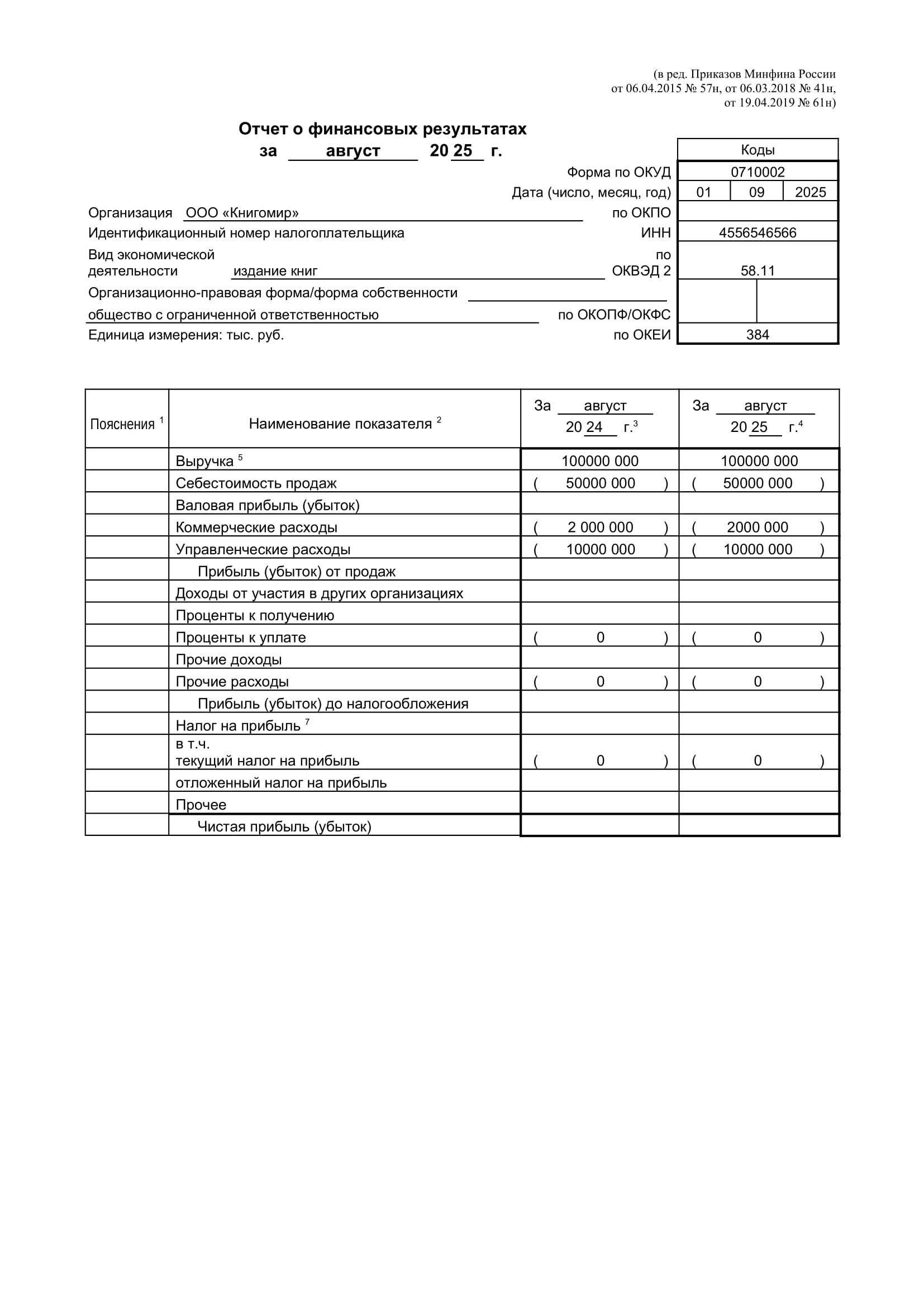 Форма 6 отчет о численности работающих и забронированных граждан пребывающих в запасе в 1с