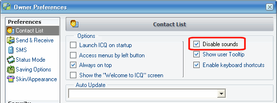 ICQ Sound Disable